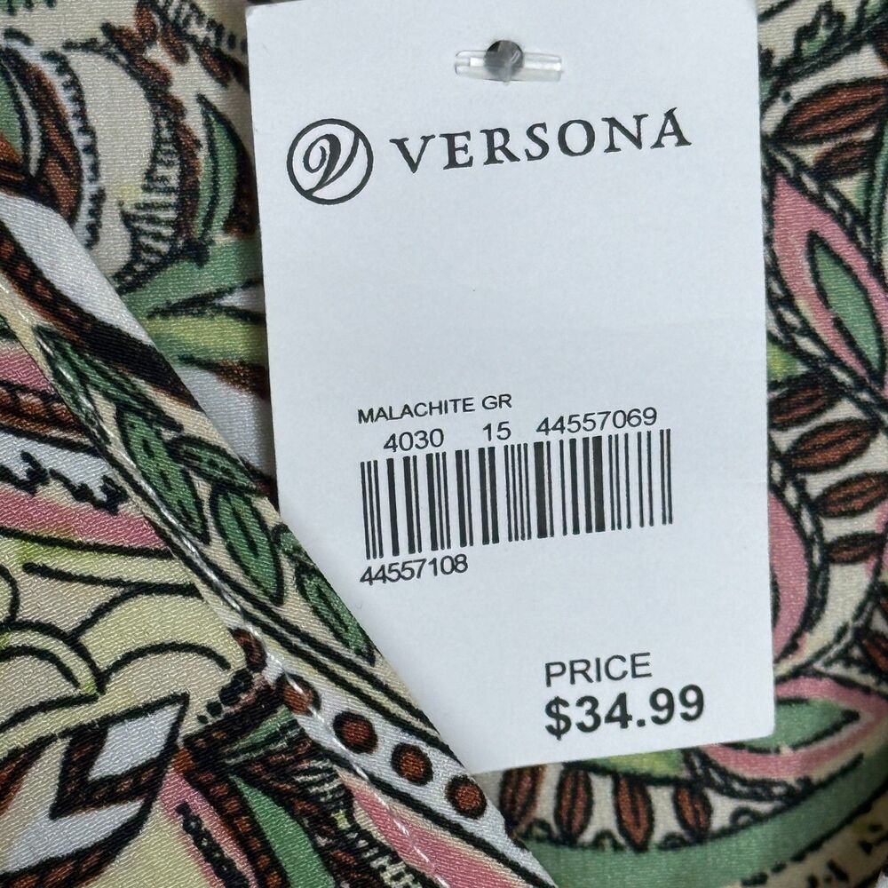 Versona Womens Kaftan Coverup One Size Green Yellow Paisley Multicolor Vacation - Picture 9 of 10